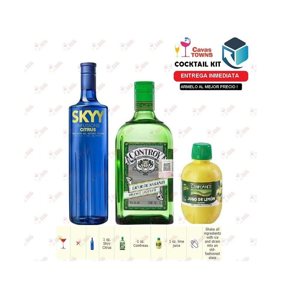 Vodka Skyy Cocktail Kit Citrus Kamikaze Receta Recipe - Cavas Towns