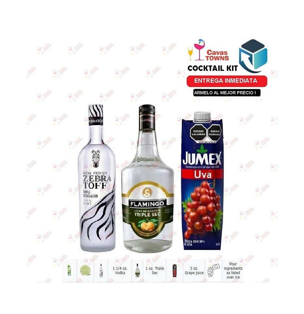 Vodka Zebratoff Cocktail Kit Grape Quencher Receta Recipe - Cavas Towns