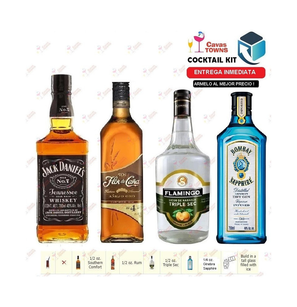 Ginebra Sapphire Cocktail Kit Hawaiian Punch - 2 Receta Recipe - Cavas Towns