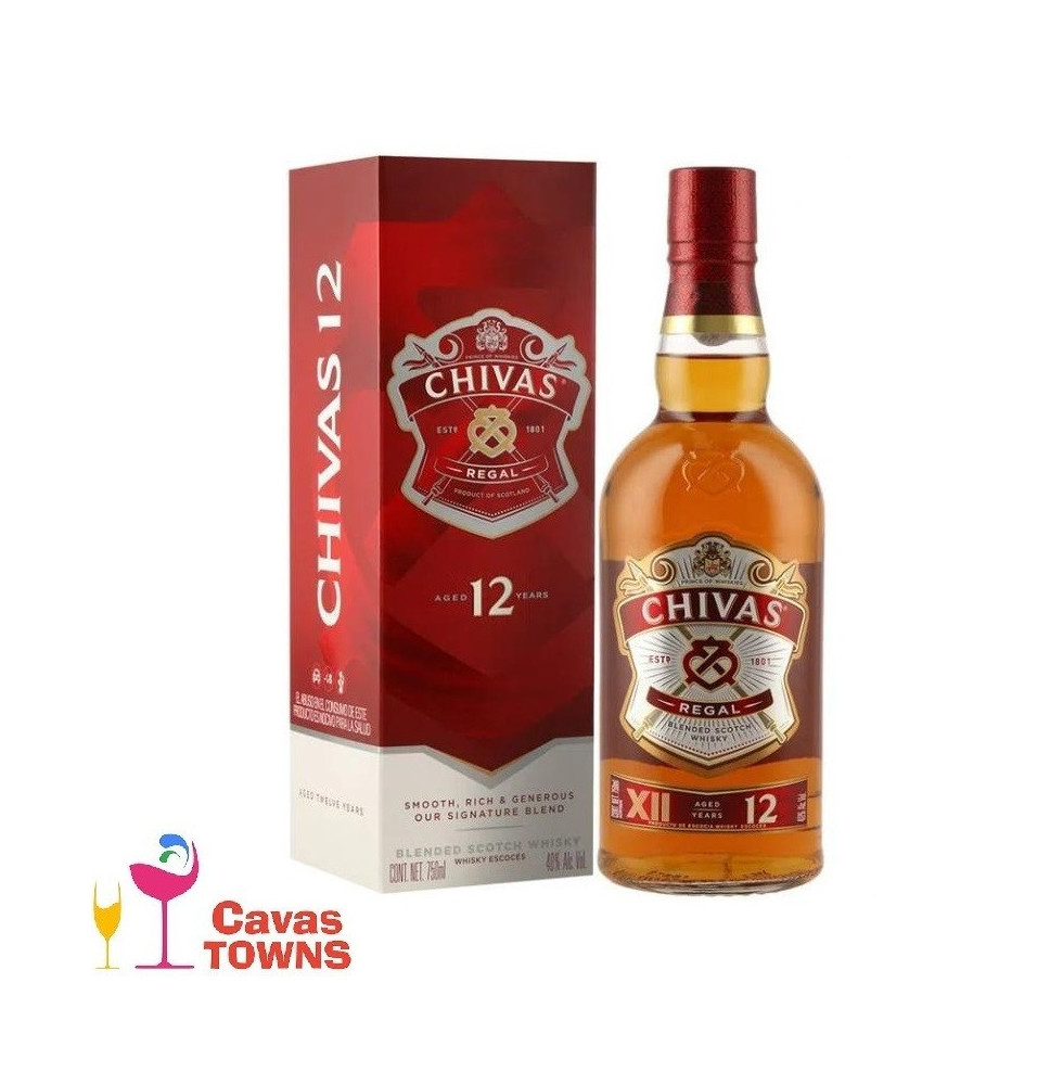 Whisky Chivas Regal 12 años 750 ml - Cavas Towns