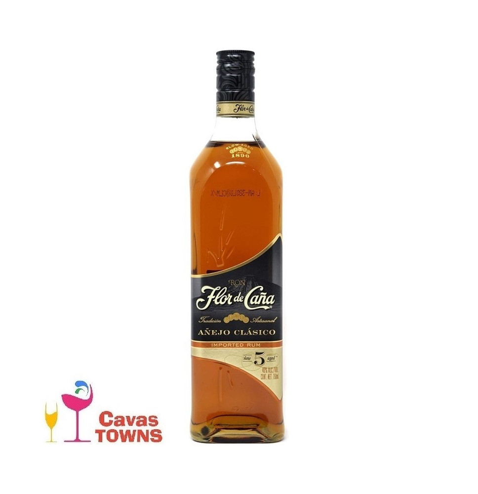 Ron Flor de Caña 5 años Añejo 750 ml - Cavas Towns