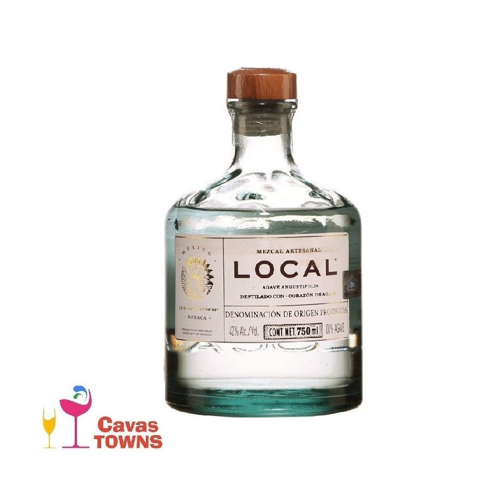 Mezcal Local Joven Destilado Con Corazon de Agave 750 ml - Cavas Towns