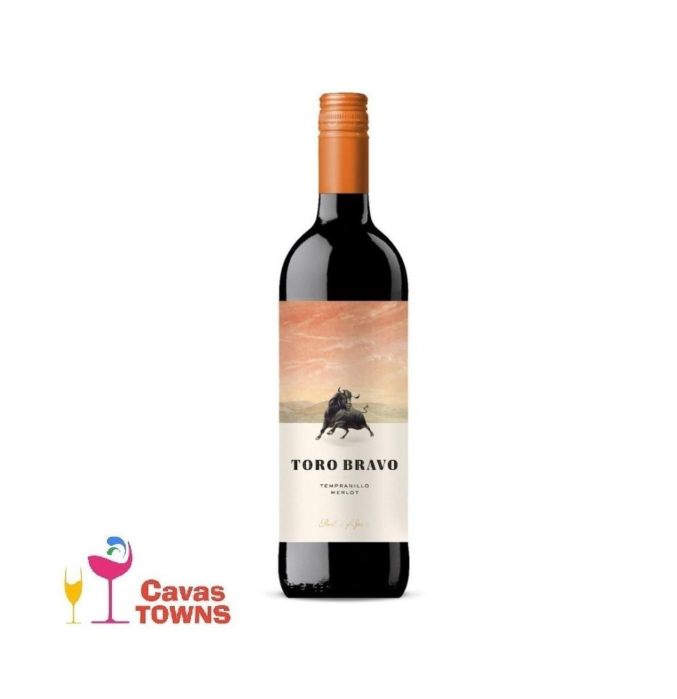 Vino Tinto Toro Bravo Tempranillo Merlot 750 ml - Cavas Towns Vino Tinto Toro Bravo Tempranillo Merlot 750 ml - Cavas Towns