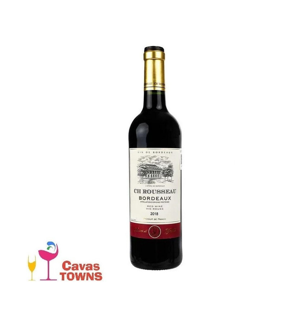 Vino Tinto Frances Chateau Rousseau Bordeaux 750ml - Cavas Towns