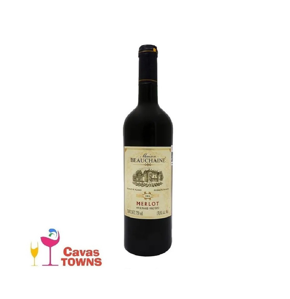 Vino Tinto Frances Hermitage Maison Beauchaine Louis Beauchant Merlot 750 ml - Cavas Towns