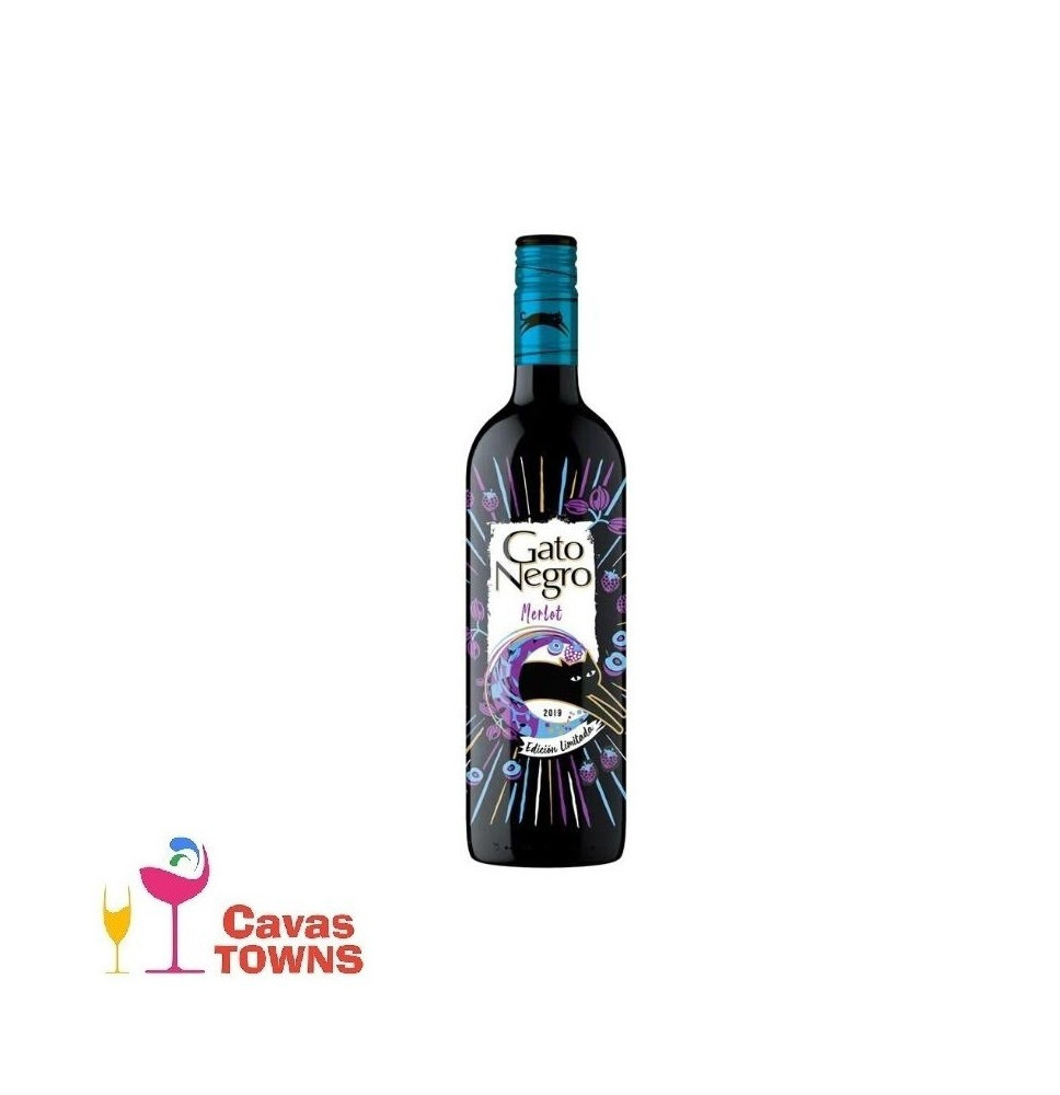Vino Tinto Gato Negro Merlot Ed. Especial 750 ml- Cavas Towns