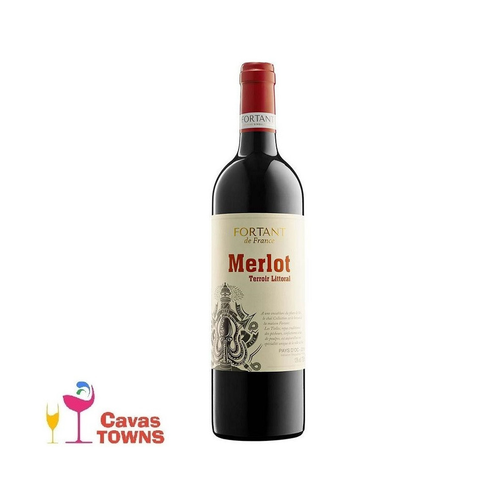 Vino Tinto Littoral Fort Merlot 750 ml - Cavas Towns