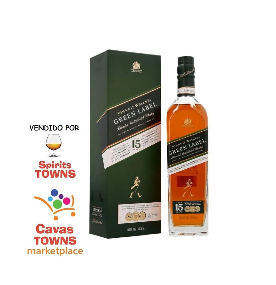 Whisky Johnnie Walker Etiqueta Verde 700 ml - Cavas Towns