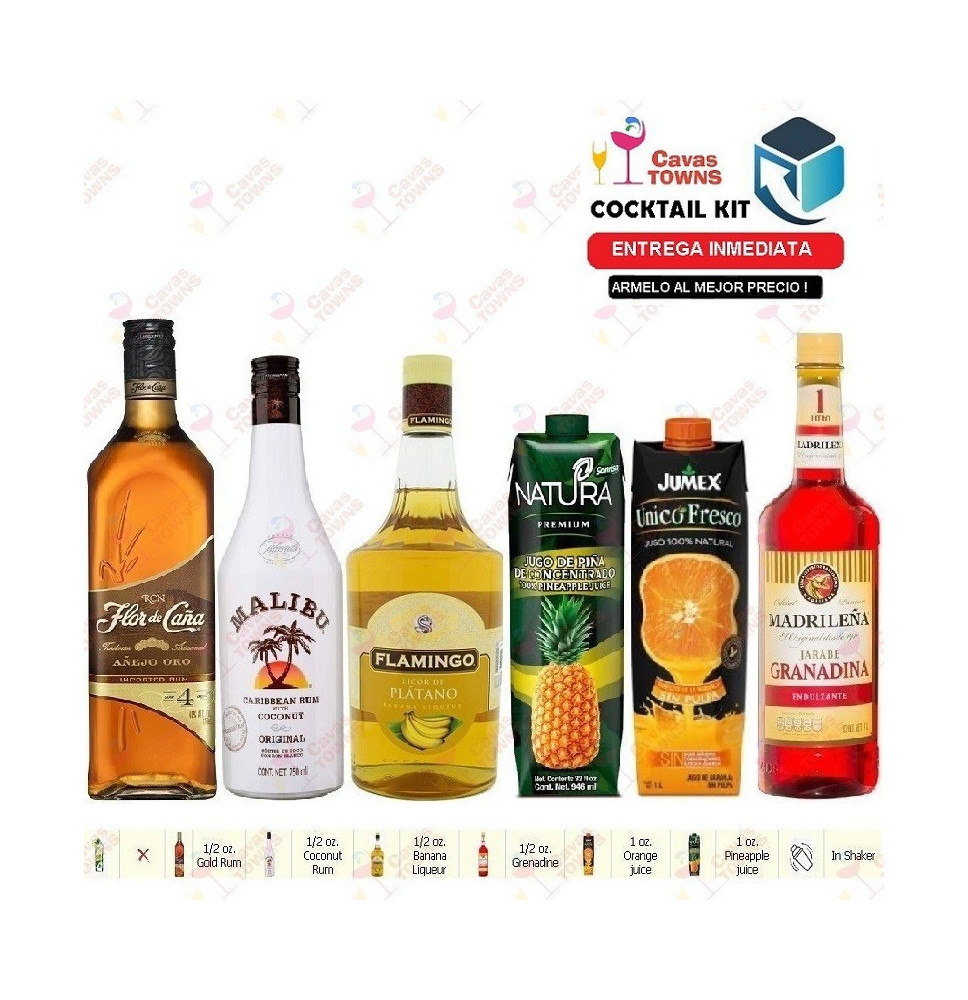 Cocktail Kit Alabama Slammer - 5 Receta Recipe - Cavas Towns