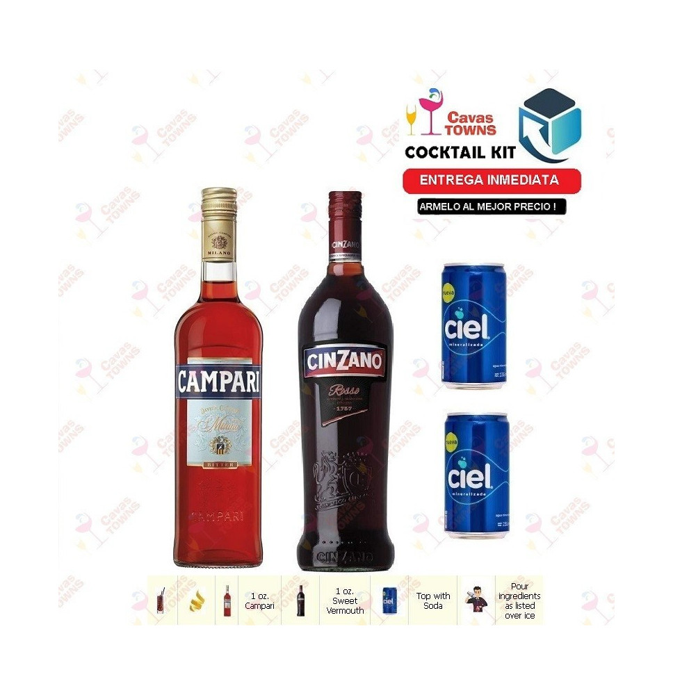 Cocktail Kit Americano Receta Recipe - Cavas Towns