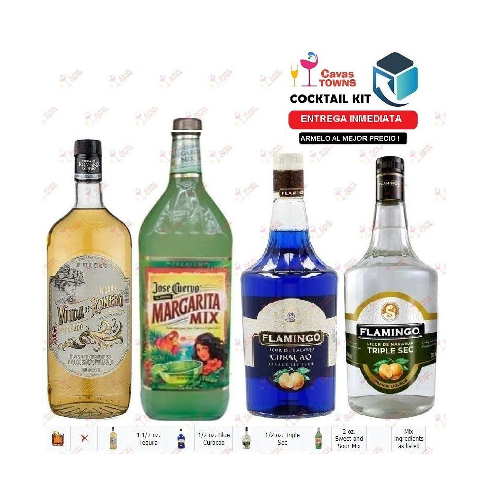 Cocktail Kit Blue Margarita Receta Recipe - Cavas Towns