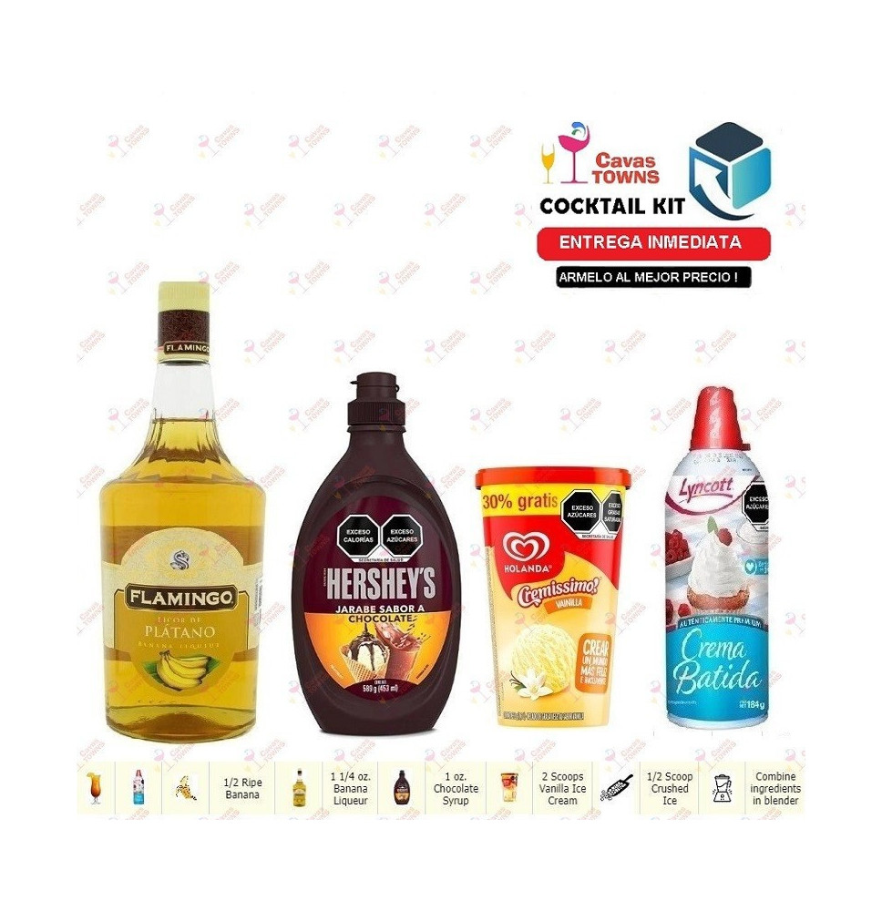 Cocktail Kit Chocolate Monkey Frozen Receta Recipe - Cavas Towns