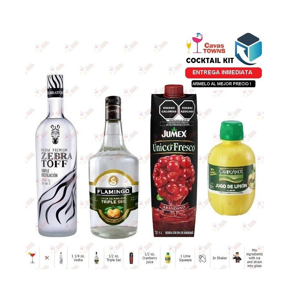 Cocktail Kit Cosmopolitan Receta Recipe - Cavas Towns