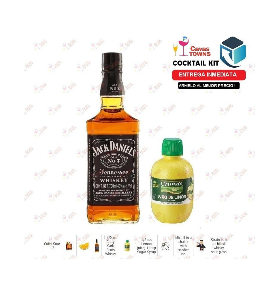 Cocktail Kit Cutty Sour - 2 Receta Recipe - Cavas Towns