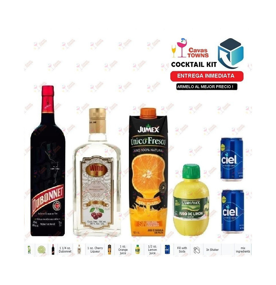 Cocktail Kit Dubonnet Fizz Receta Recipe - Cavas Towns