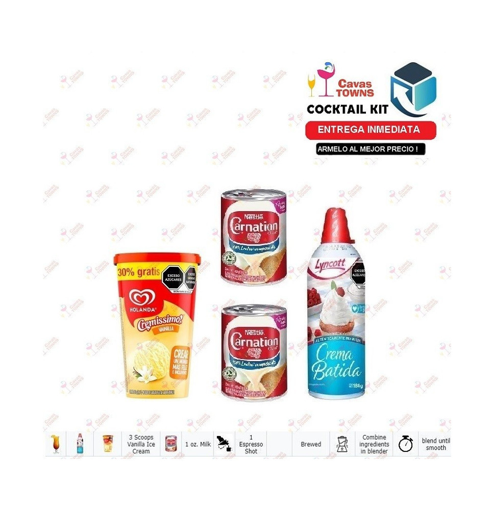 Cocktail Kit Frozen Cappuccino Receta Recipe - Cavas Towns