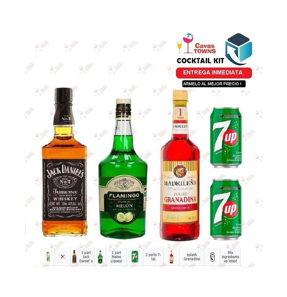 Cocktail Kit Jack Daniel's Watermelon Spike Receta Recipe - Cavas Towns