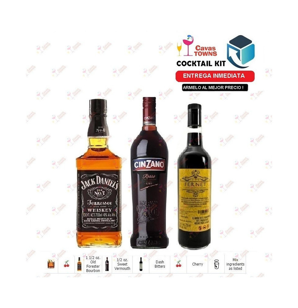 Cocktail Kit Manhattan - 3 Receta Recipe - Cavas Towns