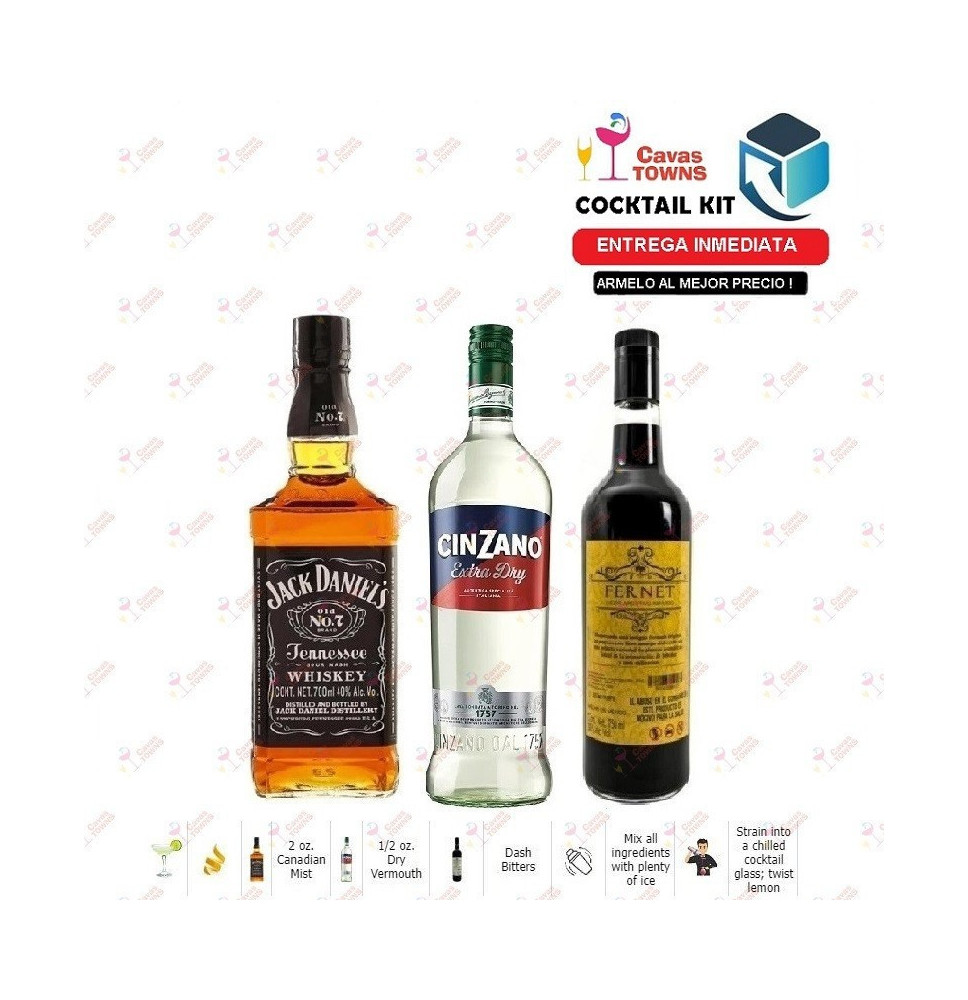 Cocktail Kit Manhattan Dry Receta Recipe - Cavas Towns