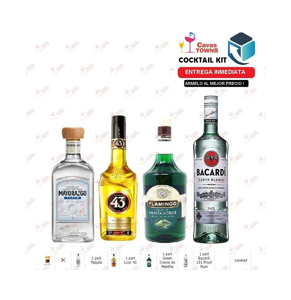 Cocktail Kit Mexican Flag 3 Receta Recipe - Cavas Towns