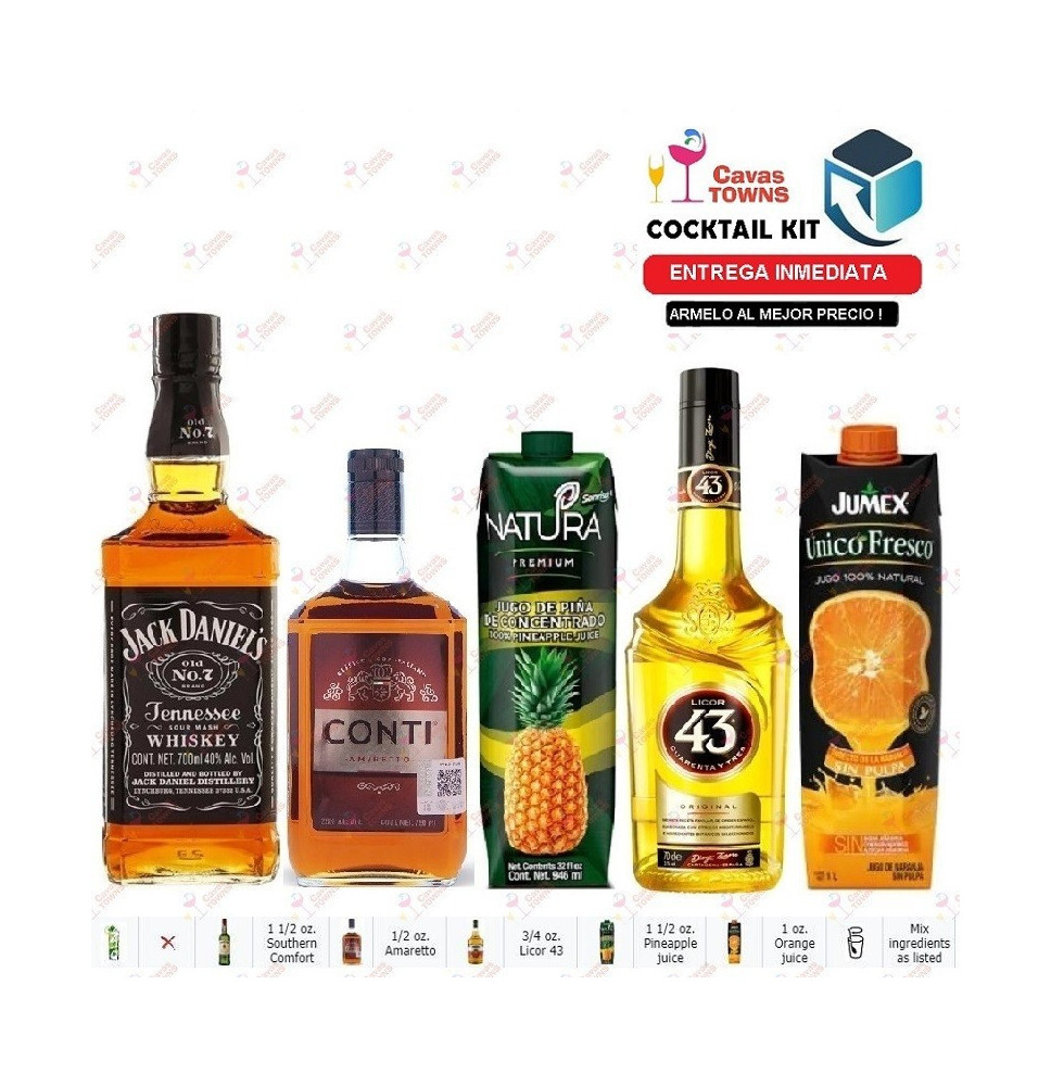 Whisky Jack Daniels Cocktail Kit Caribbean Punch Receta Recipe - Cavas Towns