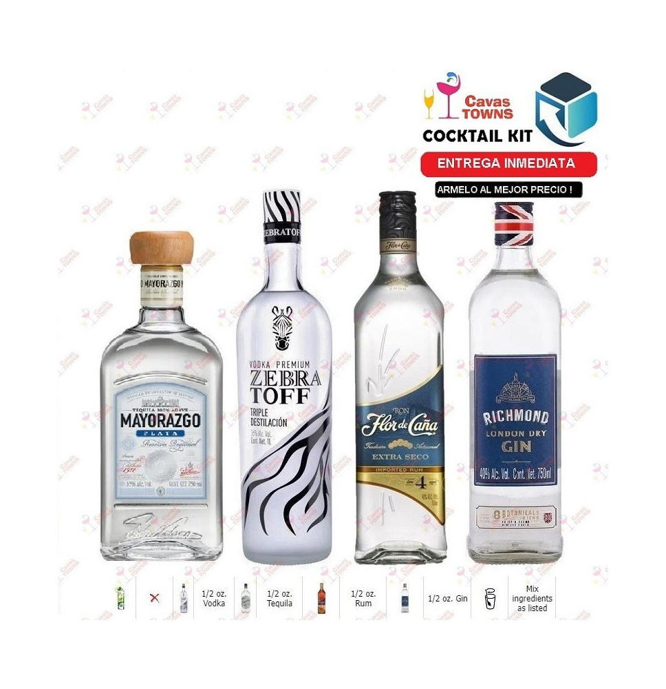 Ginebra Richmond Cocktail Kit Long Island Iced Tea Receta Recipe - Cavas Towns