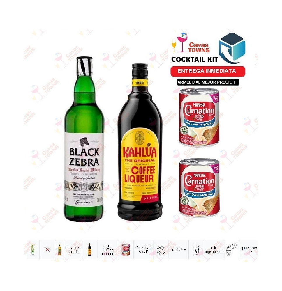 Whisky Black Zebra Cocktail Kit 57 T - Birds (California Plates) Receta Recipe - Cavas Towns