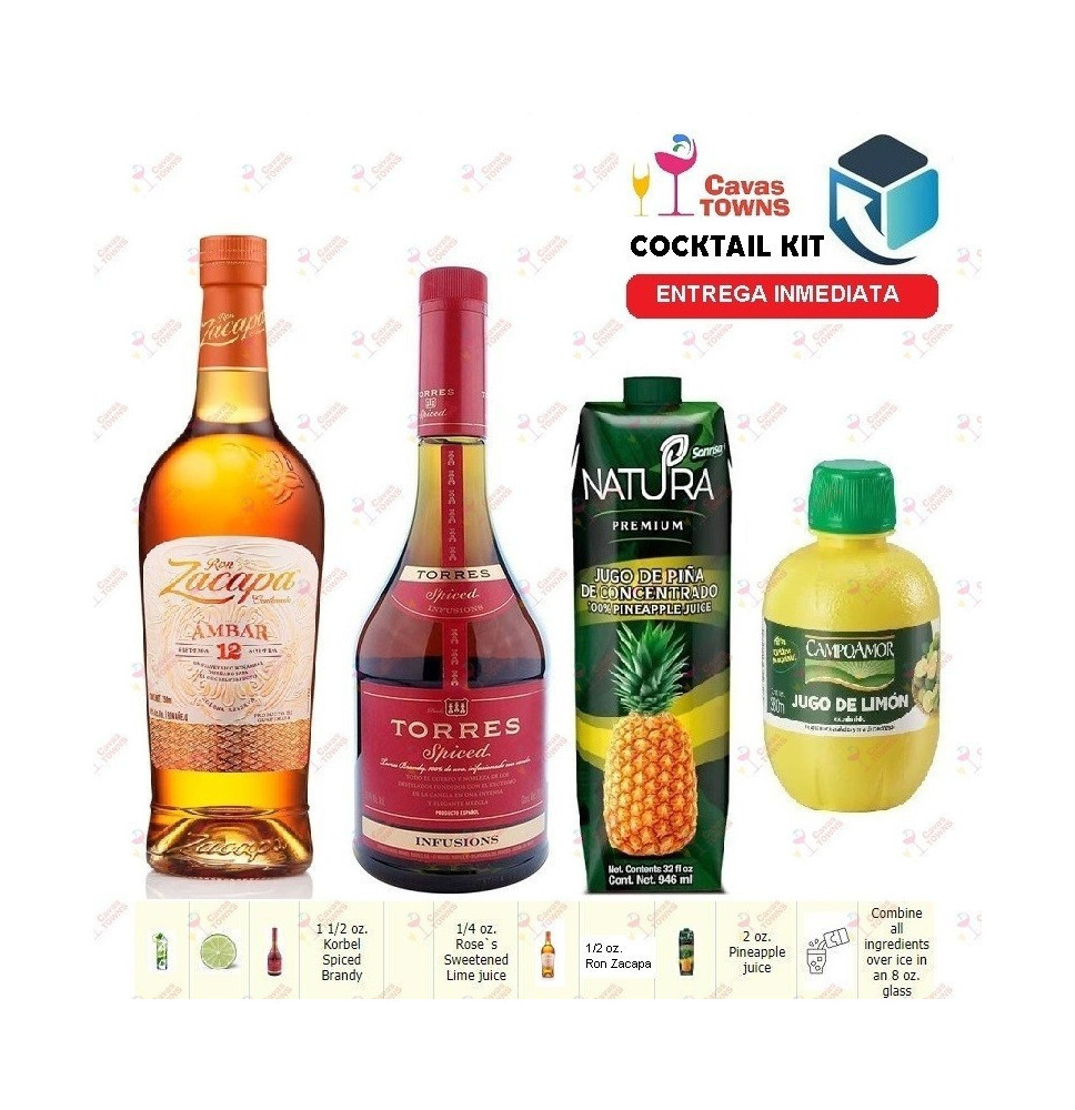 Ron Zacapa Cocktail Kit Barbados Sunrise - 2 Receta Recipe - Cocteles Towns
