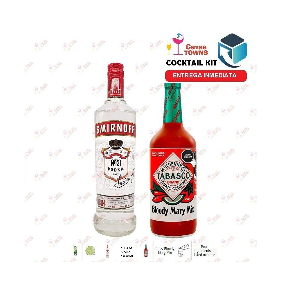 Vodka Smirnoff Cocktail Kit Bloody Mary Receta Recipe - Cocteles Towns