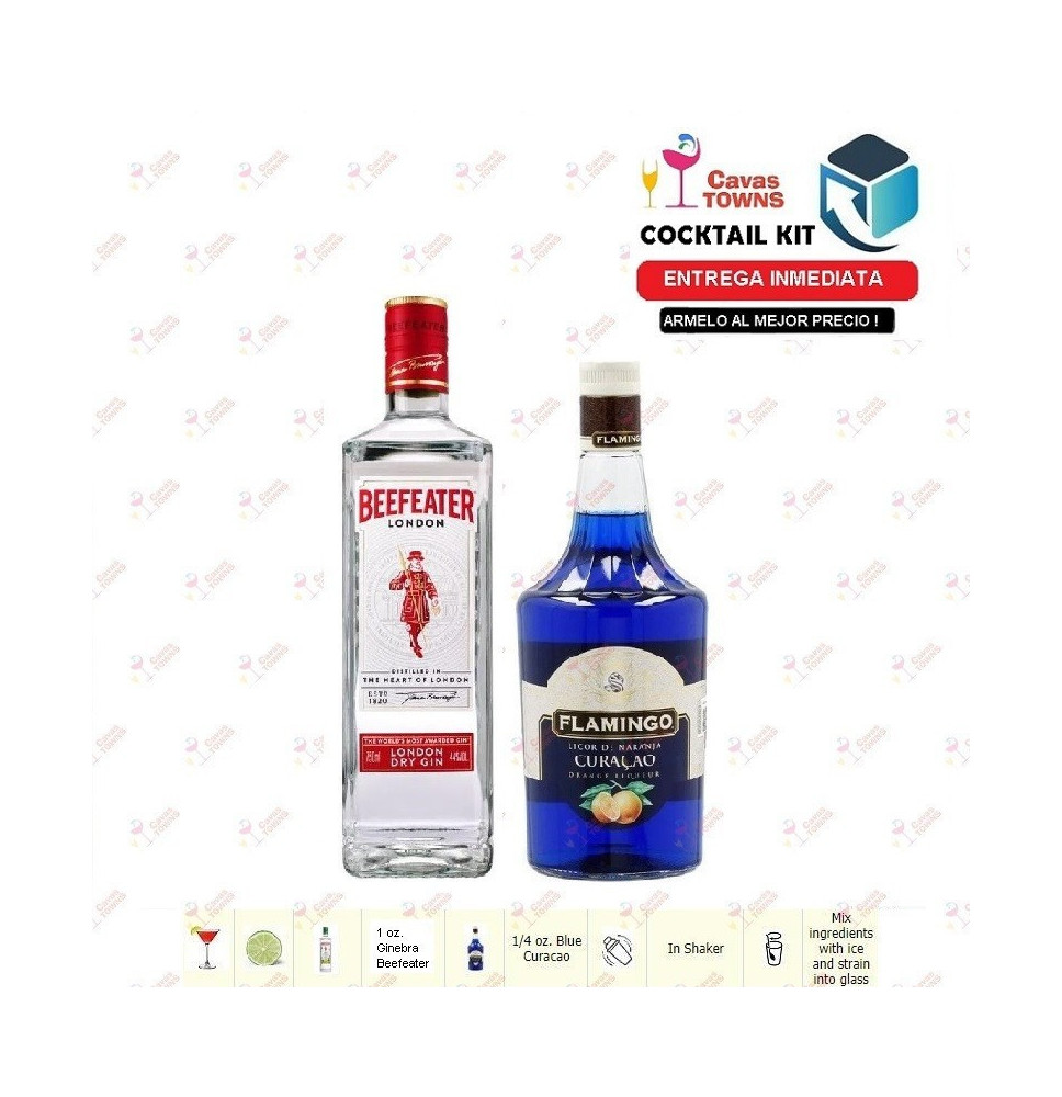 Ginebra Beefeater Cocktail Kit Blue Sapphire Receta Recipe - Cocteles Towns