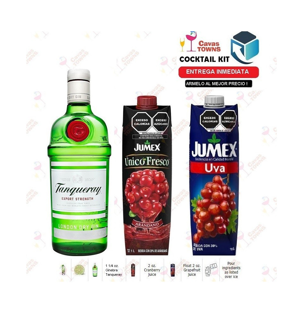 Ginebra Tanqueray Cocktail Kit Arizona Mud - 2 Receta Recipe - Cocteles Towns