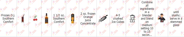 Cocktail Kit Frozen O.J. Southern Comfort Receta Recipe